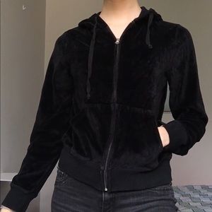 Black velvet sweatshirt